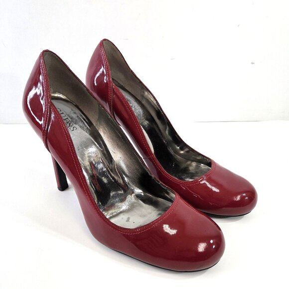 Guess by Marciano Shoes - Guess by Marciano Kasenna Ruby Red Patent Leather Heels Size 10